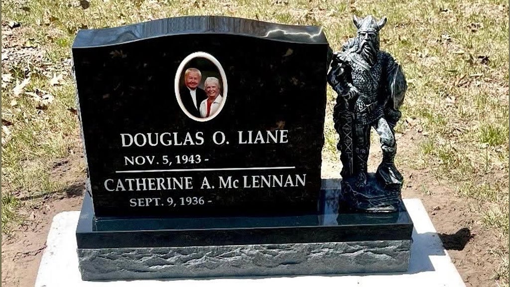 Viking statue stolen from gravestone in cemetery on Lac Mille Lacs, sheriff says — WCCO / CBS Minnesota, Maplewood Community news