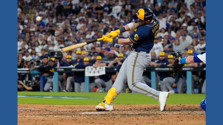 Brewers stun Dodgers with back-to-back homers in 7th inning and take 3-0 lead in NLCS with 6-2 win — KARE 11 Sports, Maplewood Sports news